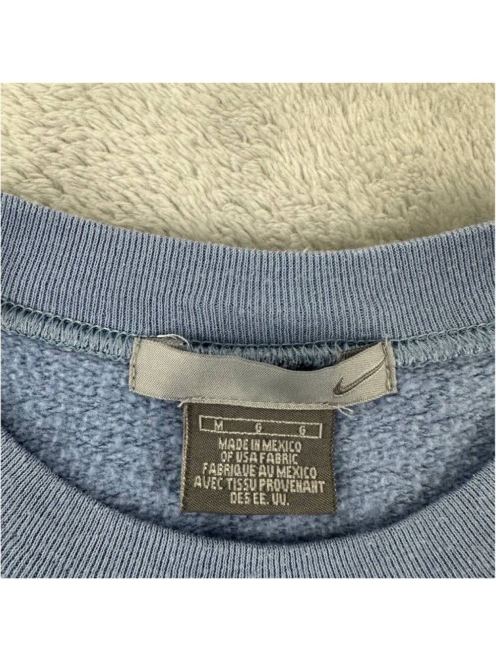 Nike Men's Medium Blue Grey Sweatshirt Crewneck Fleece Lined - Picture 2 of 13